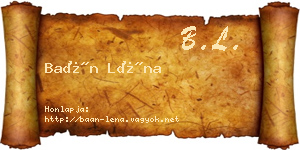 Baán Léna névjegykártya